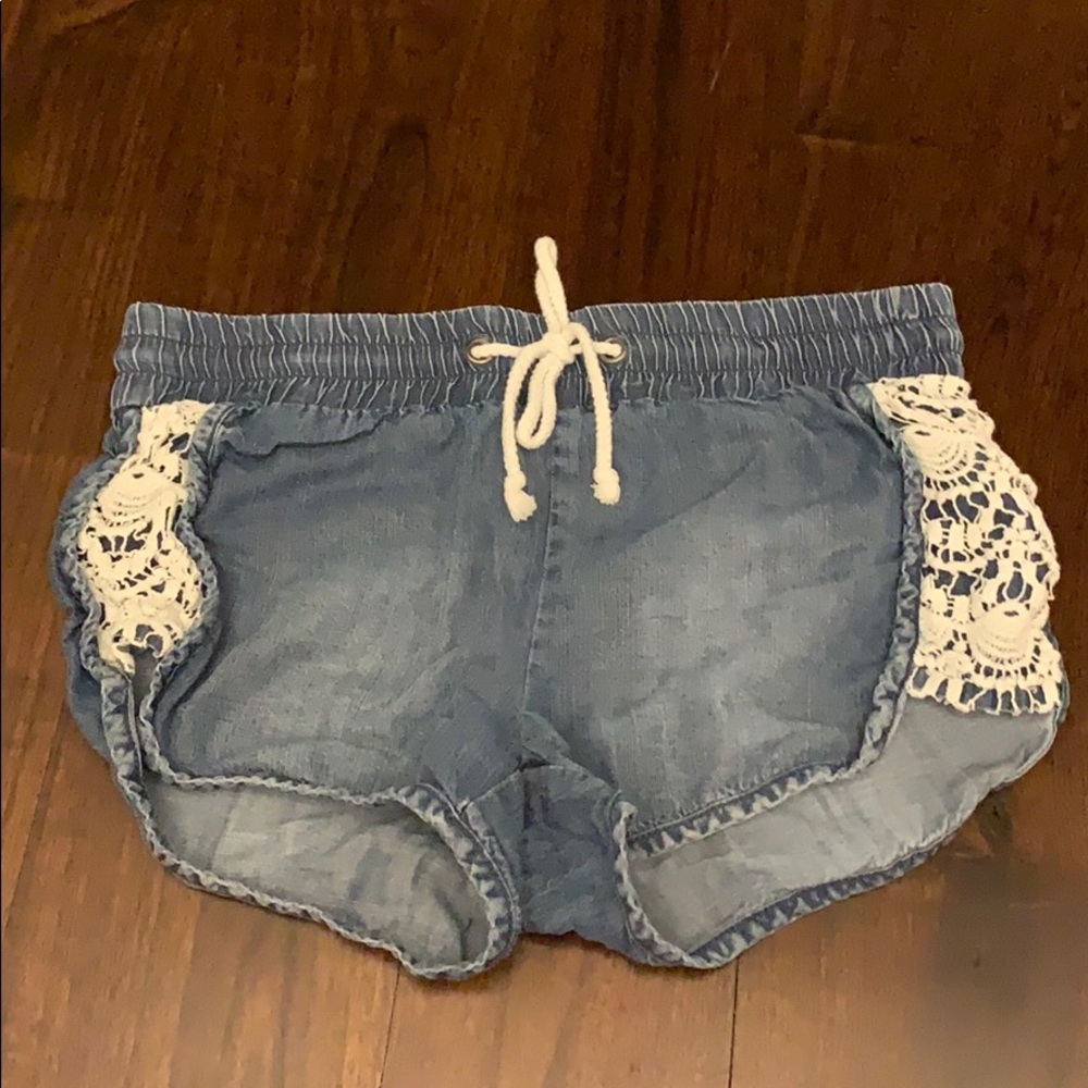 shorts with white cutouts on the side